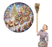 Shaman Drum, Drum Spirit Music, Shaman Sound Healing Tool, Home Decorations, Spiritual Instrument, 10 Inches Christmas Wood Shaman Drums with Drum Stick for Reflection Meditation