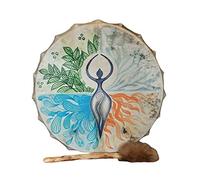Shaman Drum, Shaman Drum Mother Of Life Siberian Drum Spiritual Music, Handmade Shaman Drum With Drum Stick, Sound Healer Shaman Drum Music Decoration Home Decor Gift for Music Lovers