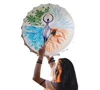 Shaman Drum - Tamburo a mano di design | Shaman Alchemy Moon Drum | Tamburo per guaritore del suono | Tamburo meditazione riflessione | Tamburo siberiano | Tamburo sciamanico spirituale per balconi