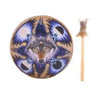 Shaman Drum - Tamburo a mano realizzato a mano con, 22,9 cm, siberiano con battitore per un profondo equilibrio vibrazionale | Yoga, consapevolezza, cerimonia, interiore per la guarigione