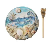 Shaman Drum - Tamburo a mano sciamanico professionale, strumento spirituale per musica al mare, strumento a percussione per adulti, tamburo sciamanico per rituali di meditazione musicale, bacchetta