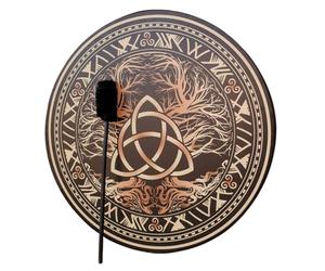 Shaman Drum - Tamburo rituale da 12 pollici, percussione realizzata a mano, strumento di risonanza profonda | Tamburo musicale spirituale sciamanico creativo a lungo termine per cerimonie di