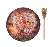 Shaman Drum, Tamburo sciamanico fatto a mano con bacchetta, 9,8 pollici Shaman Alchemy Moon Drum, Simbolo della musica siberiana Drum Spirit