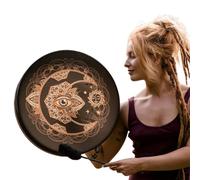 Shaman Drum - Vegan Leathers Head, Tensione regolabile, Handcrafted Wooden Frame, Resonant Tone | Shamanic and Ritual Instrument, Sound Sessions, Meditation Aid, Spiritual Practice