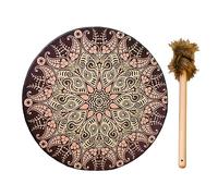 Shaman Drums, Shamanic 25cm Handmade Decoration Design Drum, Pelle e Legno Instrumental Tamburo siberiano, Sciamano Alchimia Luna Drum Spiritual Music Strumenti sonori Varie Scene Indoor Outdoor