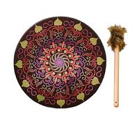 Shaman Drums, Shamanic 25cm Handmade Decoration Design Drum, Pelle e Legno Instrumental Tamburo siberiano, Sciamano Alchimia Luna Drum Spiritual Music Strumenti sonori Varie Scene Indoor Outdoor