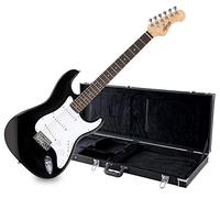 Shaman Element Series STX-100W Set Custodia - Chitarra Elettrica di Qualità in Stile ST con 3 Single Coil Pickups & Cutaway incl. Custodia - nero
