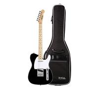 Shaman Element Series TCX-100B Set Gigbag (Chitarra Elettrica di Alta Qualità in Stile TL con 2 Single Coil Pickups & Cutaway inclusa Gigbag) Nero