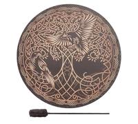 Shaman Frame Drum - Polyester Plywood 25x5cm | Bird | Design With Deep Tone | Meditation Sound Healing Instrument For Yoga Spiritual Rituals