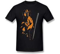 Shaman King T Shirt Shaman King YOH Orange T-Shirt 100% Cotton Short Sleeve Tee Shirt Funny Man Print Summer Tshirt Men Tops Tee Black XL