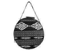 Shamandrum Borsa in Ikat scuro Ø 45 cm per tamburo di sciamano, in set MYSEVENDO - tracolla rotonda, Multicolore, Borsa leggermente imbottita