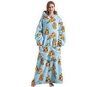 Shamdon Home Collection Coperta con cappuccio oversize per donne uomini adulti - extra lunga, calda e morbida, con cappuccio, coperta indossabile, regalo per Natale e compleanno, Pizza., L-XXL Plus