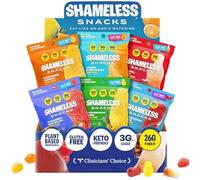 Shameless Snacks Candy Carnival - Snack sani a basso contenuto di zucchero con ananas, mango, arancia, fragola e cola - Confezione assortita di dolci vegani, senza glutine, ipocalorici