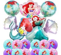 Shamoparty Palloncino a forma di sirena, Ariel, in alluminio, 20 pezzi, motivo principessa, sirena, principessa, stampa in lattice