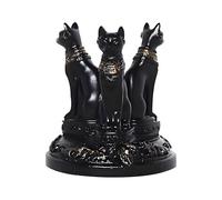 Shamoparty Tre statue delle dee dei gatti, supporto per sfere di cristallo, presentazione a sfera, naturopatia, supporto in vetro Feng Shui, statue di base, articoli decorativi