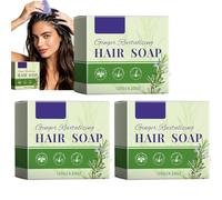 Shampoo allo zenzero per la crescita dei capelli, shampoo per la cura del cuoio capelluto, sapone naturale biologico allo zenzero per tutti i capelli, shampoo solido e effetto balsamo, ripara i