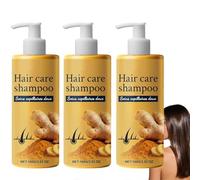 Shampoo allo zenzero, shampoo antiforfora con regolazione dell'olio, lenisce il prurito e sensibile del cuoio capelluto e riduce la forfora, idrata i capelli secchi e danneggiati. (3 pezzi)