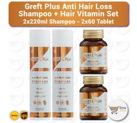 Shampoo anti caduta capelli Greft Plus + set di vitamine per capelli