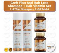 Shampoo anti caduta capelli Greft Plus + set di vitamine per capelli