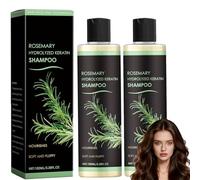Shampoo biologico al rosmarino, shampoo con cheratina idrolizzata e vitamina C, formula nutriente e idratante per donne e uomini con capelli fini e caduta dei capelli (2pcs)