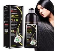 Shampoo Colorante 4 in 1 per Capelli Neri E Grigi - Copertura per Donne E Uomini, 500ml (Nero Naturale)