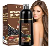 Shampoo Colorante, 500ml Shampoo Tinta per Capelli Bianchi, Shampoo per Tinture Capelli 3 in 1, Shampoo Colorante Istantaneo, Tintura per Capelli Bianchi, Tintura per Capelli Donna Uomo (Marrone)