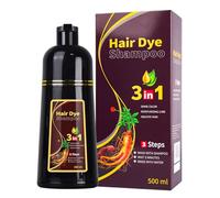 Shampoo Colorante da 500 ml, Shampoo Schiarente Vegetale con Schiuma, copre i capelli grigi, facile da applicare e colorazione rapida, 8 colori disponibili (Marrone Dorato)
