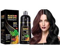 Shampoo Colorante Donna Uomo, 500 ml Shampoo Capelli Colorati Istantaneo, Hair Dye 3 in 1 per Capelli Bianchi, Tintura Capelli (Nero)