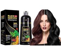 Shampoo Colorante Donna Uomo, 500 ml Shampoos Capelli Colorati Istantaneo, Hair Dye 3 in 1, Shampoo per Capelli Bianchi, Tintura per Capelli per Uomini Donne (Nero)