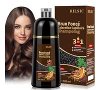 Shampoo colorante marrone scuro capelli Dye Shampoo 3 in 1, shampoo istantaneo per capelli, shampoo colorante per capelli bianchi, shampoo per uomini e donne 500 ml (Brown)