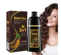 Shampoo Colorante Marrone Scuro, Specifico per Capelli Grigi, Tinge i Capelli in Pochi Minuti, Shampoo Colorante Uomo/Donna, 500 ml