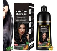 Shampoo Colorante Nero Donna Uomo, 500ML Shampoo per Capelli 3 in 1 (Nero)