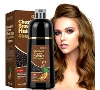 Shampoo colorante per capelli - 500 ml di tintura per capelli, marrone castagno Hair Dye Shampoo 3 in 1 per capelli grigi e barba, shampoo colorante per uomini e donne (marrone castagno)
