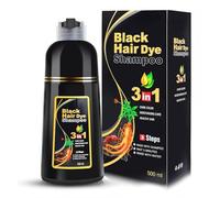 Shampoo Colorante per Capelli 500ml Shampoo Schiarente Vegetale con Schiuma, copre i capelli grigi, facile da applicare e colorazione rapida, 8 colori disponibili (Nero)