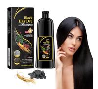 Shampoo colorante per capelli, colore nero, 100 ml, shampoo per capelli 3 in 1, contro i capelli grigi, shampoo per tintura istantanea, shampoo colorante per capelli per uomini e donne (nero)