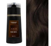 Shampoo colorante per capelli grigi, colore immediato, per uomini e donne, formulazione botanica No Hair Damage No Bleach, 2 in 1 (marrone scuro)