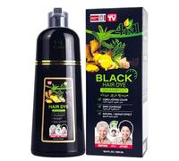 Shampoo colorante per capelli neri 4 in 1, colore naturale istantaneo, copre i capelli grigi, lunga durata, 500 ml (nero)