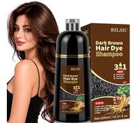 Shampoo colorante per capelli nero 3 in 1 - Shampoo per tintura istantanea per uomini e donne, Black Hair Dye Shampoo per capelli grigi (002-Brown)