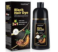 Shampoo colorante per capelli nero per uomini e donne, shampoo per capelli grigi (nero naturale)