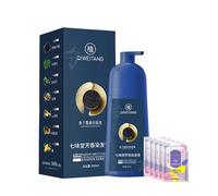 Shampoo colorante per capelli Qiweitang, Tinta per capelli alle proteine del caviale Zhihuashi, Shampoo alle erbe Zhihuashi, Crema colorante per capelli a base vegetale - Delicata (Dark brown)