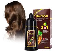 Shampoo Colorante per Capelli, Shampoo Istantaneo per Capelli Neri, Black Hair Dye Shampoos, 3 in 1 Shampoos Colorante Alle Erbe per Uomini e Donne, 500 ml (Marrone scuro)