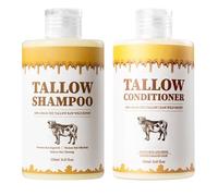 Shampoo di sego di manzo e set di balsamo, kit per la cura dei capelli del sego naturale, controllo olio liscio rafforzare i capelli (SET)