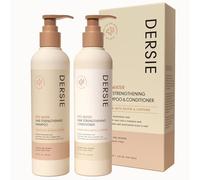 Shampoo e balsamo all'acqua di riso per la perdita dei capelli, formula per la crescita dei capelli infusa con biotina e caffeina per diradare i capelli (donne e uomini)