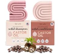 Shampoo e balsamo in barretta con olio di ricino per capelli opachi e secchi, prodotto negli Stati Uniti. USA | Shampoo e balsamo in stick con olio di ricino | Rafforza i capelli | Senza parabeni,