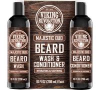 Shampoo e balsamo per barba Viking Revolution per uomo con olio di argan e olio di jojoba - Ammorbidente e rinforzante per la barba. Shampoo e ba