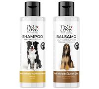 Shampoo e Balsamo per Cani Delicato con Azione Nutriente e Igienizzante - Districante per un Pelo Morbido e Luminoso - Set 2 x 250 ml Pet Love