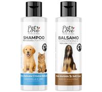 Shampoo e Balsamo per Cuccioli Extra Delicato con Azione Nutriente, Igienizzante e Districante per un Pelo Morbido e Luminoso - Set 2 x 250 ml Pet Love