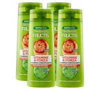 Shampoo Fortificante VITAMINE & FORZA, Capelli Più Forti X10, Con Arancia Rossa, Vitamina C e Biotina. Per Capelli Fragili, Soggetti a Caduta 250ml (4 Flaconi)