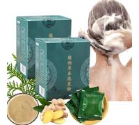 Shampoo in polvere per capelli alle erbe botaniche, detergente delicato, biologico a base di erbe, lisciante e detergente, per uomo e donna