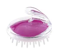 Shampoo in silicone per il cuoio capelluto, doccia, lavaggio del corpo, cura dei capelli, massaggiatore, spazzola per capelli (Viola)
